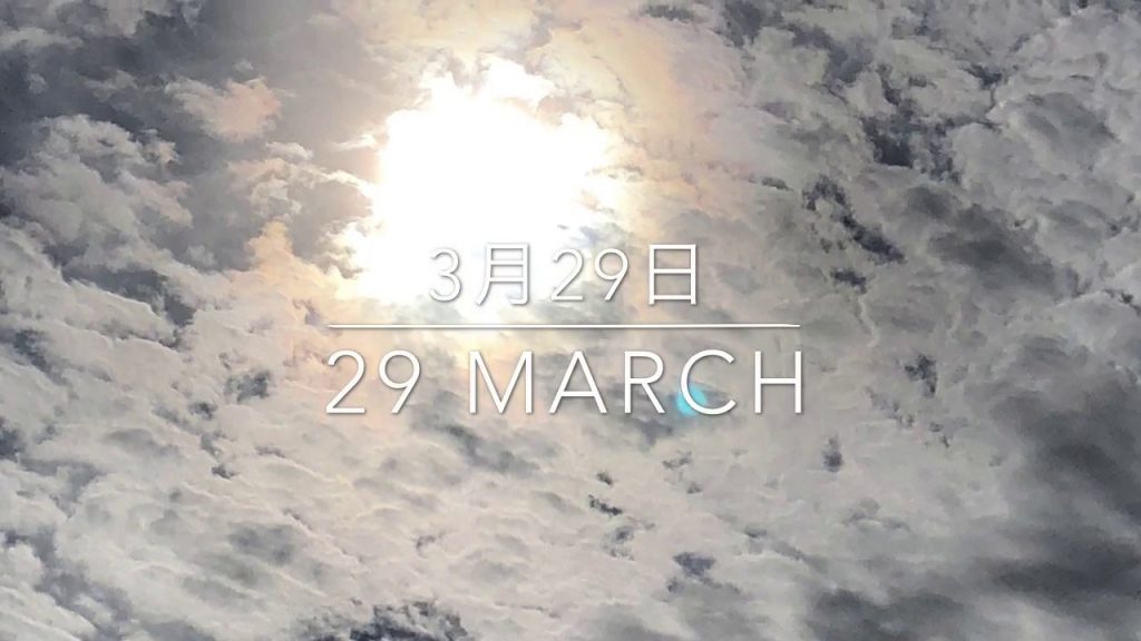3月29日の空　朝から沢山のケムトレイル機が飛び、午後には不思議な雲が広がっていました。