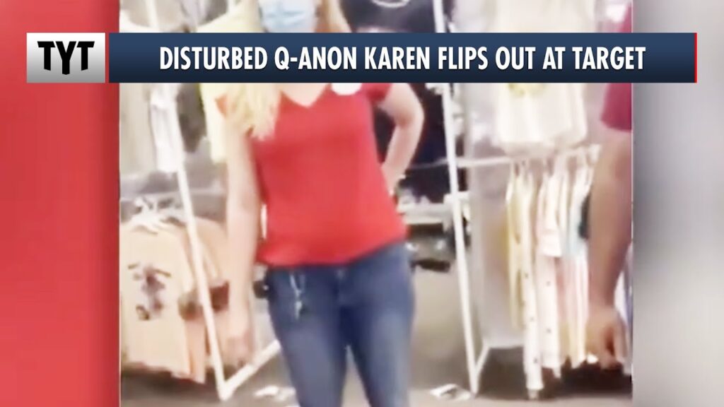 Q-Anon Karen Attacks Target Face Mask Display