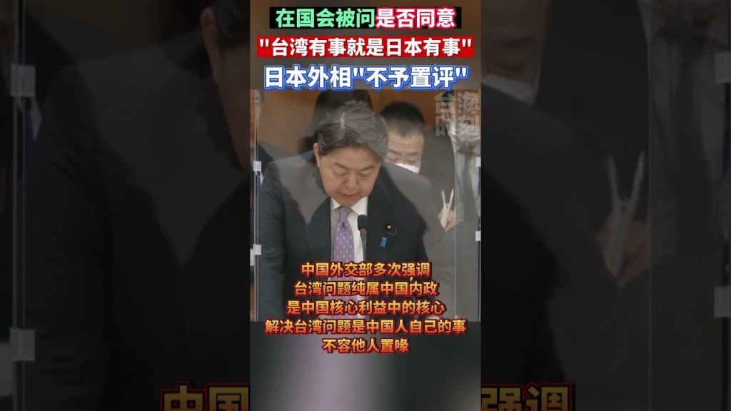 在国会被问是否同意“台湾有事就是日本有事”，日本外相“不予置评”#海峡新干线 #台海时刻 #东南军情 #日本 #台湾