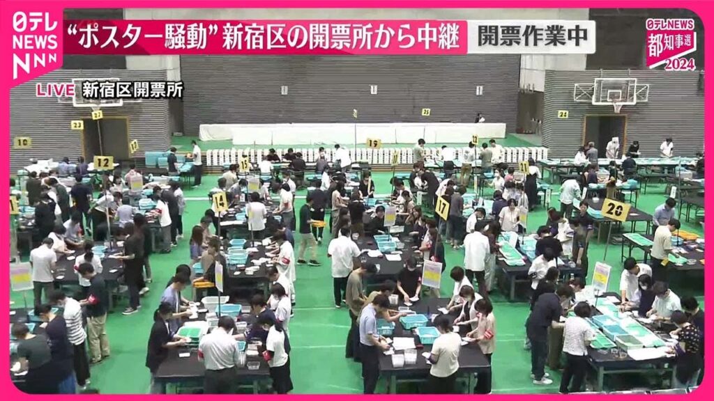 【東京都知事選挙】“ポスター騒動”も…新宿区の開票所から中継