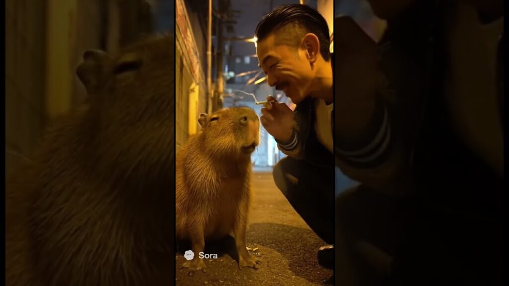 カピバラ「嗅覚過敏だからケムいの苦手」#capybara　#ケムトレイル