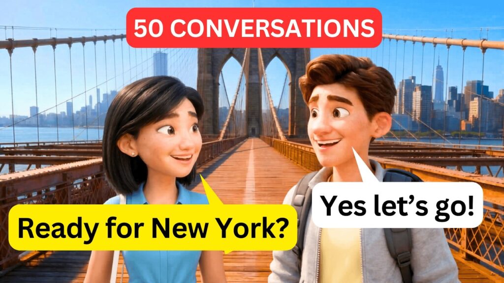 50 Easy English Conversations for Beginners | 🇺🇸✈️ US Travel (A1-A2)