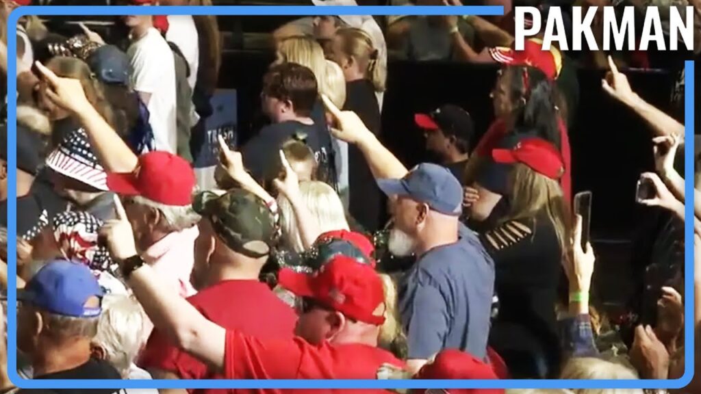 Trump Rally Security Shuts Down Q-Anon Salute