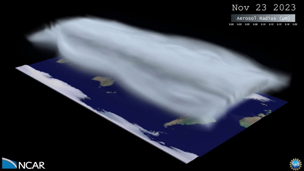 Simulation of Aerosol Distributions Before and During a Geoengineering Application