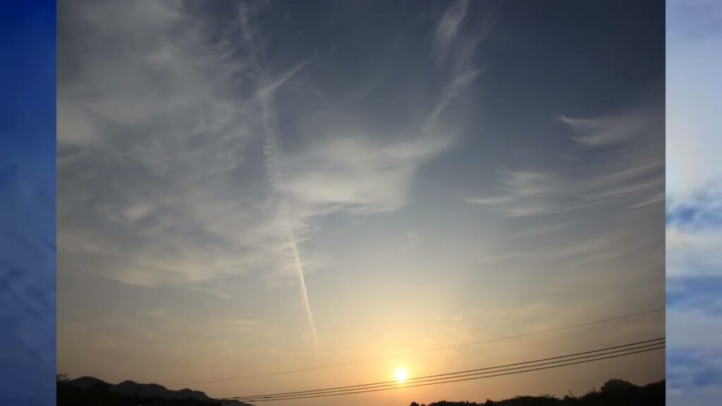 ケムトレイル散布2(30分間に3本:これでも君は飛行機雲と言うのか?)　2026年3月27日6時40分～7時10分