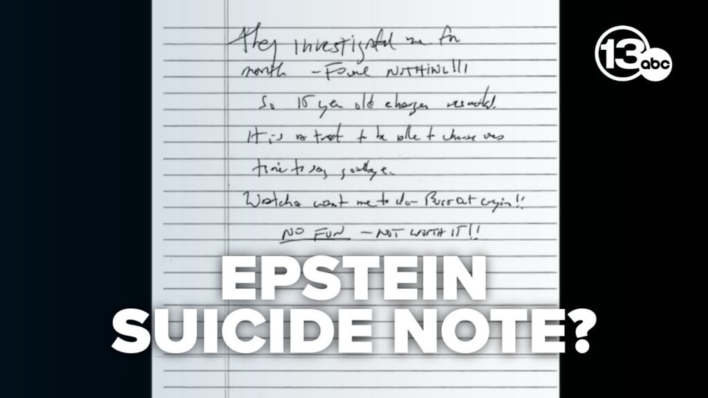 Jeffrey Epstein’s possible suicide note released by judge in case tied to ex-cellmate