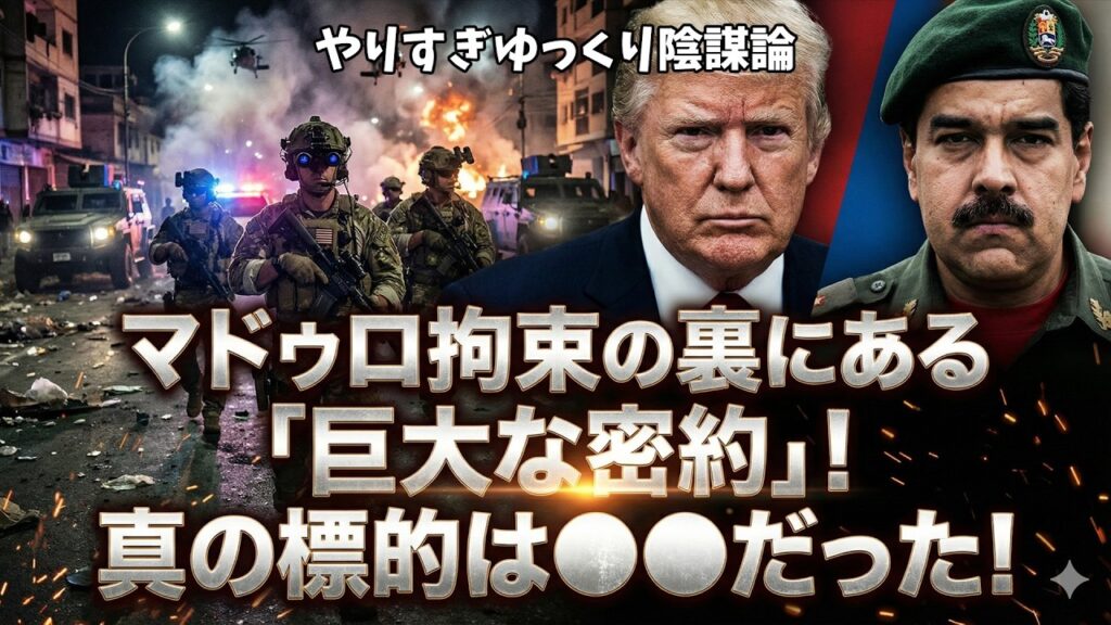【衝撃の裏側】トランプが仕掛けたマドゥロ拘束劇の真相！石油じゃない真の標的と「世界を揺るがす暴露取引」の正体。