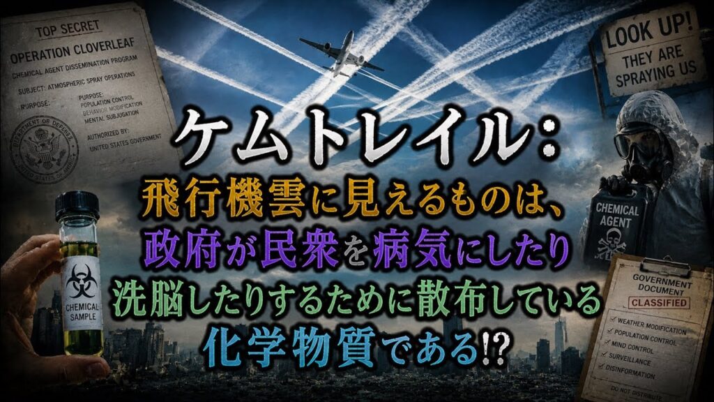 ケムトレイル：飛行機雲に見えるものは、政府が民衆を病気にしたり洗脳したりするために散布している化学物質である⁉️