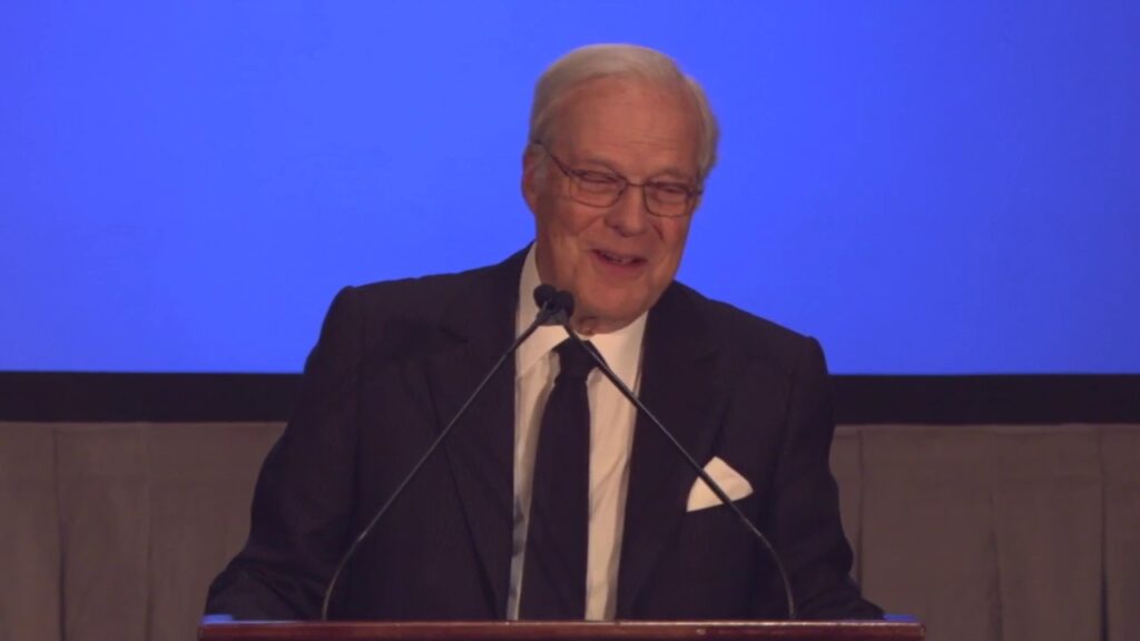 WJC Governing Board Chairman Baron David de Rothschild accepts the 2018 WJC Theodor Herzl Award